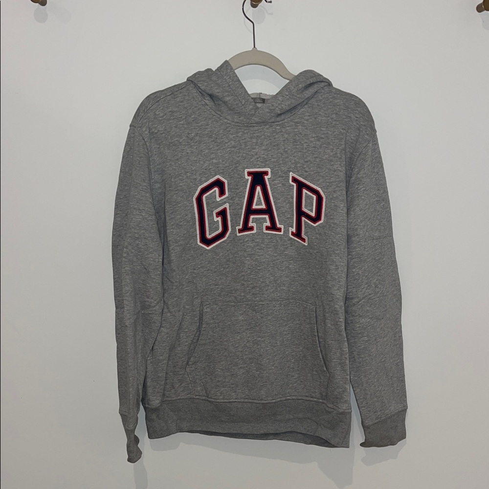 GAP Grey Hoodie with Navy and Red Lettering